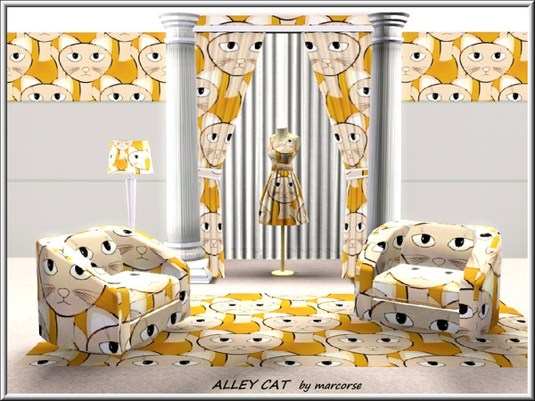 Sims 3 — Alley Cat_marcorse by marcorse — Themed pattern: fun design of large cat face
