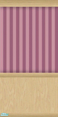 Sims 2 — NK TC50 Arizona LR - Wall 3 by MoMama — A light wood is topped by pink stripes with a light wood crown molding,
