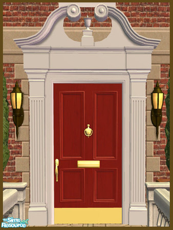 Sims 2 — Swan Pediment Recolor - Red by phoenix_phaerie — A red recolor of the Pedimentary, My Dear! Swan Pediment door.