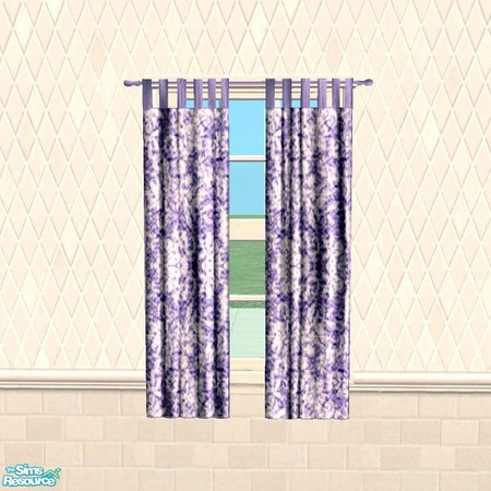 Sims 2 — Lavender Flower Curtain by Raveena — You need BitzyBus's mesh for this object to work in your game. Download it