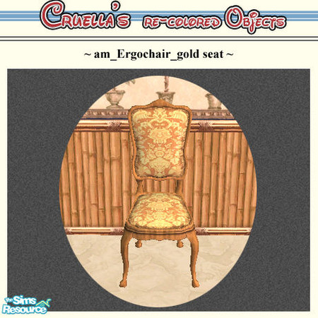 Sims 2 — am_Ergochair_goldseat by Cruella — Gold damask seat cover.