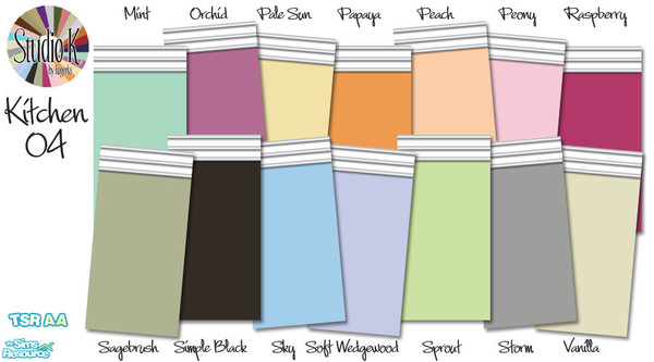 Sims 2 — Studio K Kitchen 04_02 by StudioKhagerks — 15-28 of 28 colors. Can be found under Paint and can be purchased for