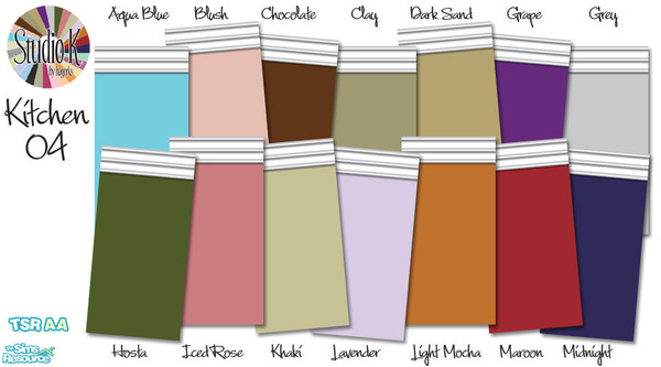 Sims 2 — Studio K Kitchen 04_01 by StudioKhagerks — 1-14 of 28 colors. Can be found under Paint and can be purchased for