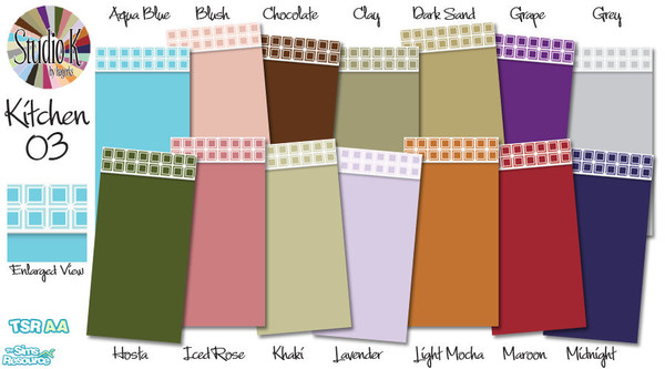 Sims 2 — Studio K Kitchen 03_01 by StudioKhagerks — 1-14 of 28 colors. Can be found under Paint and can be purchased for
