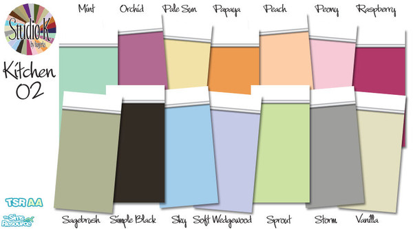 Sims 2 — Studio K Kitchen 02_02 by StudioKhagerks — 15-28 of 28 colors. Can be found under Paint and can be purchased for