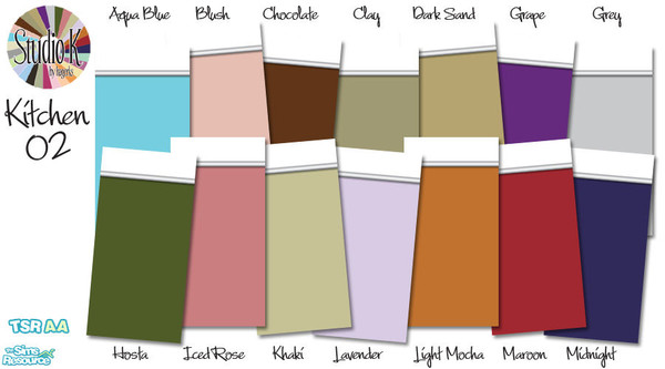 Sims 2 — Studio K Kitchen 02_01 by StudioKhagerks — 1-14 of 28 colors. Can be found under Paint and can be purchased for