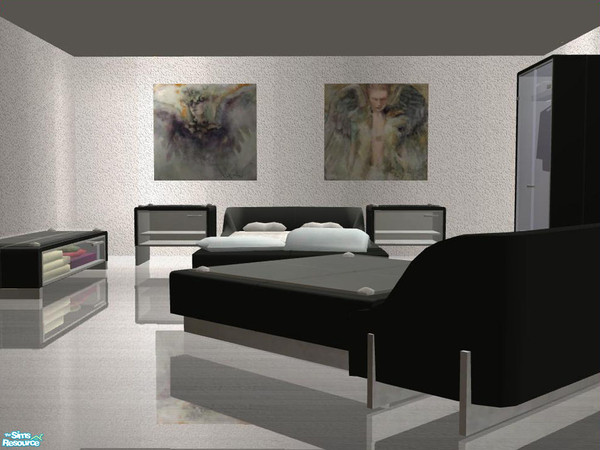 Sims 2 — Pink bedroom - recolor - black by ShinoKCR — black recolor for our Pink bedroom