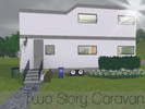 Sims 3 — Two Story Caravan by GraceySims2 — A small caravan/trailer with an upstairs bedroom and a kitchen,dining,office