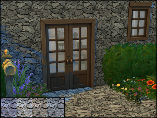 Sims 4 — Stone floor by Hanagatami — Stone floor, 4 colors.
