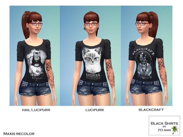 Sims 4 — Blackcraft shirts by PDsims — Enjoy maxis recolor blouses. Does not cover any colors.
