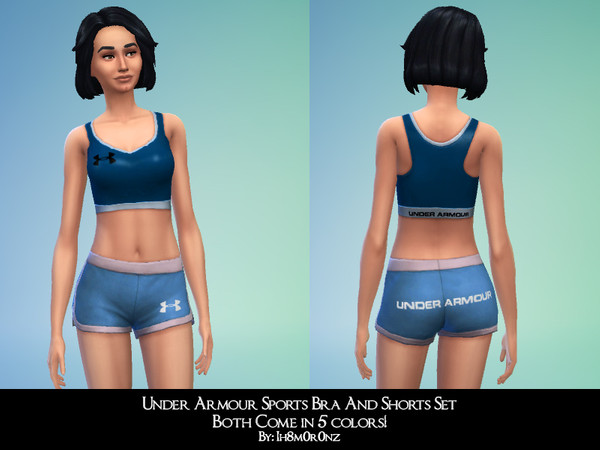 Sims 4 — Under Armour Sports Bra And Shorts Set For Women by ih8m0r0nz — Under Armour Sports bra &amp;amp;amp; shorts