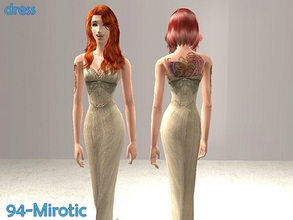 Sims 2 — 94-Mirotic- designer dress by Well_sims — Beautiful olive designer dress for your sim. Only dress.