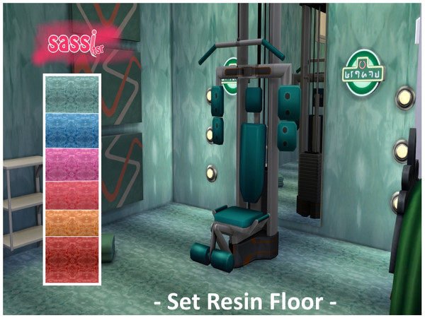 Sims 4 — Set Resin Floor by sassitsr — Set of resin floors, colorful and fun. Six colors available. Orange, blue, green,