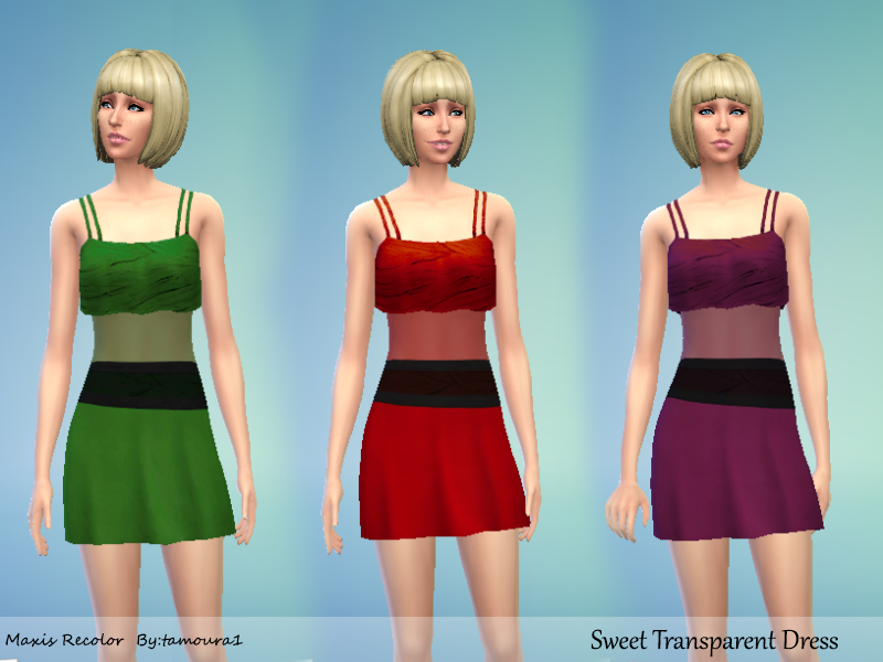 The Sims Resource | Sweet Transparent Dress