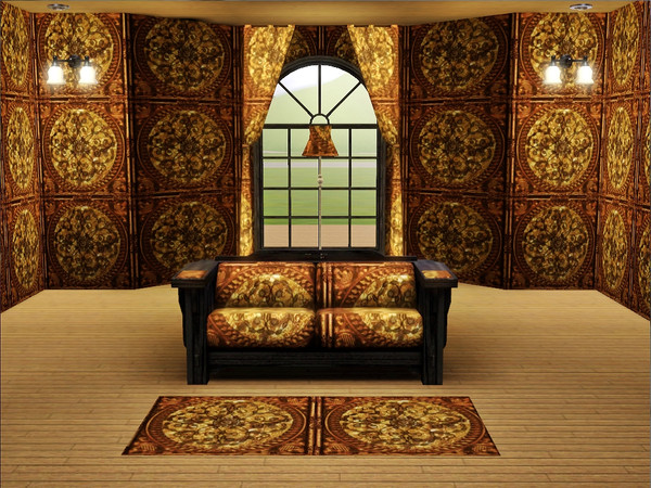 Sims 3 — Hedgehog_Panel_copper_and_gold_ornaments by Prickly_Hedgehog — Copper with a touch of gold