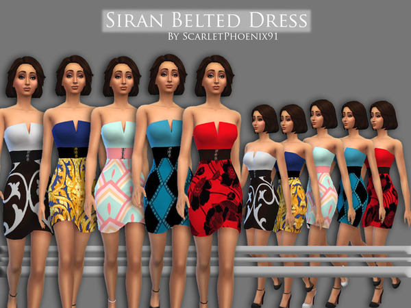 The Sims Resource Siran Belted Dress