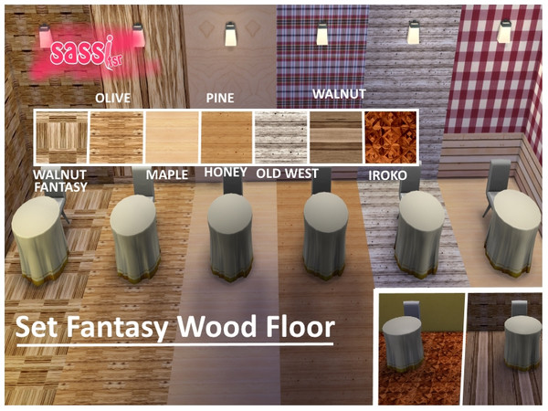 Sims 4 — Set Fantasy Wood Floor by sassitsr — 