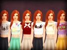 Sims 4 — Crazy Crops by holly9955 — Six fun crop tops for the ladies! Tops include a heart made to look like it's made of