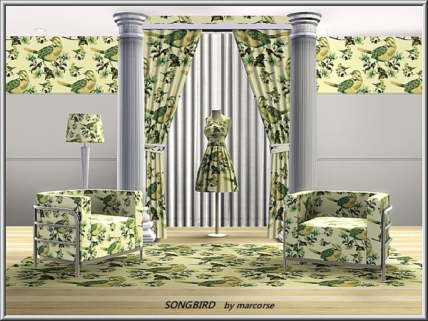 Sims 3 — Songbird_marcorse by marcorse — Themed pattern: pretty little songbird and roses