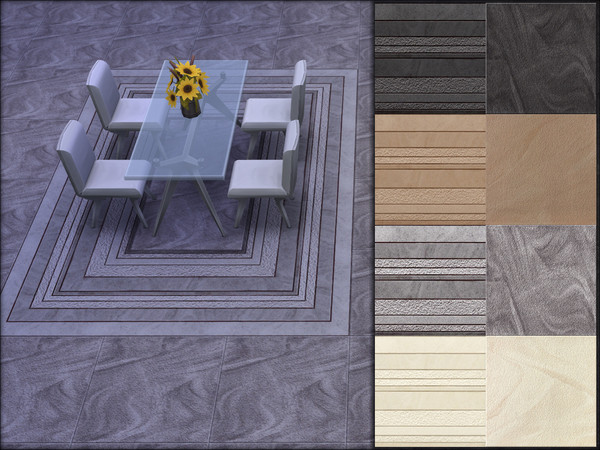 Sims 4 — Stone stripes (floors) by Hanagatami — Tile Stone stripes (floors). 2 variants of the floors: a simple tile and