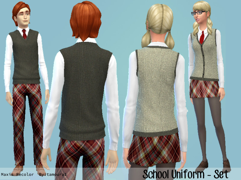 Sims 4 The Sims Resource | School Uniform - Set by TSR Creator