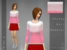 Sims 4 — Chunky Knit Sweater by hrekkjavaka — Cute pink and white sweater Made with S4S
