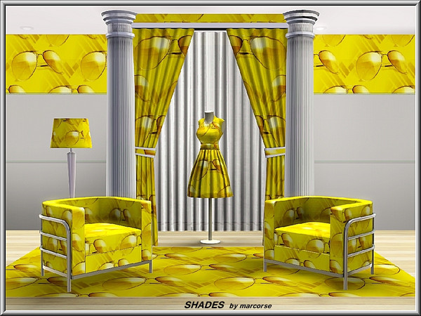 Sims 3 — Shades_marcorse by marcorse — Themed pattern: sunglasses in a regular repeat in yellow