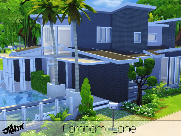 Sims 4 — Farnham Lane by Jaws3 — This stylish modern home is great for any sim family. It features six bedrooms, three