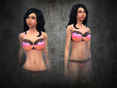 Sims 4 — ZigZag Pink Bras by WrapIt — My first texture cration! A colorful pattern on bras with lace.