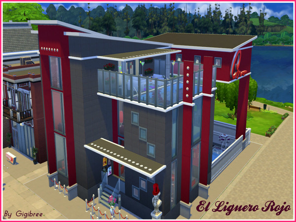 Sims 4 — El Liguero Rojo - Nightclub by Gigibree2 — El Liguero Rojo is a new modern nightclub for your Simmies in The