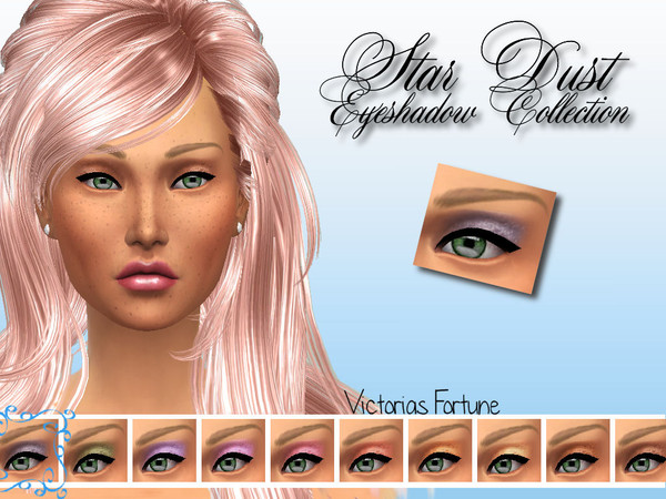 Sims 4 — Blue by fortunecookie1 — Want to add some shimmer to your sims eyeshadow? Victorias Fortune Star Dust Eyeshadow