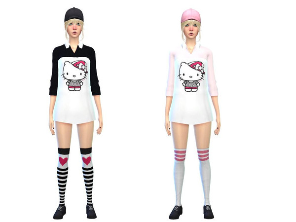 Sims 4 — hello kitty bodyshirt new item set by Awesomesims4 — hello kitty bodyshirt new item set