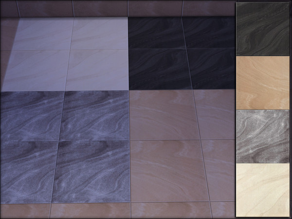 Sims 4 — Stone flowers (floors) by Hanagatami — Tile Stone flowers (floors). 4 colors. Stone tile #3 