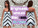 Sims 4 — Brightest Whites Blackes Stripes by HaruHaru7652 — Standalone striped dress with a very creative name if I do