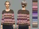 Sims 4 — NataliS_Sweater ornament knit FT-FE by Natalis — Nice sweater for the winter cold. Warm knitted sweater with a