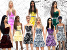 Sims 4 — Set Floral dress  by LovegameBAUD2 — 9 floral dress with different color