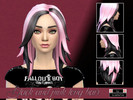 Sims 4 — Black and pink long hair by IzzieMcFire — This hairstyle, is the long hair rocker one. I wanted to be edgy and