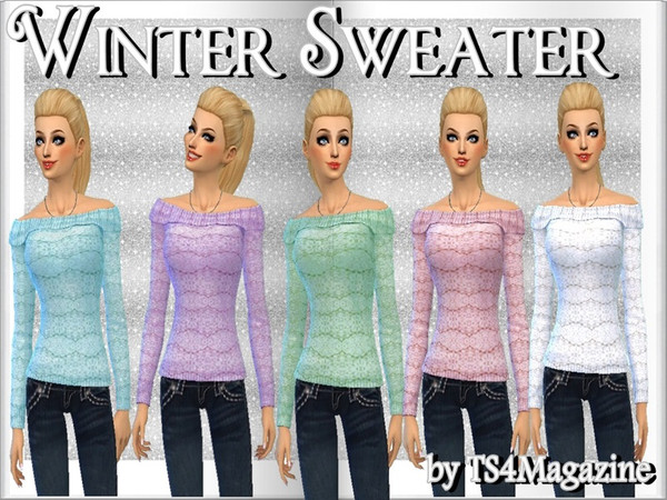Sims 4 — Winter Sweater by TheSims4Magazine — 5 Winter Sweater for you sim. They are in a standalone I hope you like it