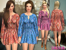 Sims 4 — 20 - Printed dress by sims2fanbg — .:20 - Printed dress:. Female dress in 3 different colors and new custom