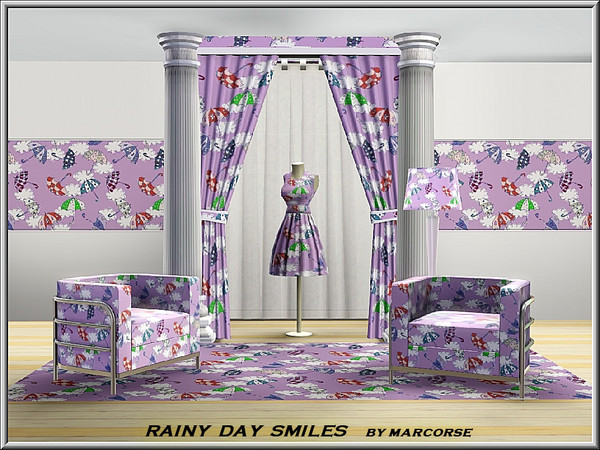 Sims 3 — Rainyday Smiles_marcorse by marcorse — Themed pattern. bring smiles on a rainyday, when these umbrellas are to
