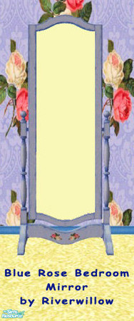 Sims 2 — Blue Rose Bedroom Set - Floor Mirror by Riverwillows — A lovely floor mirror in Victorian blue and roses. Part