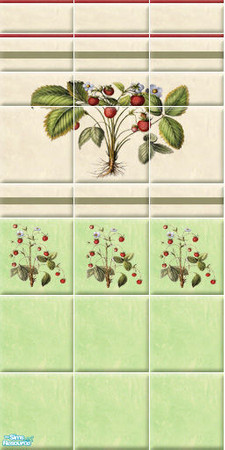 Sims 2 — RIPE STRAWBERRY - sgtstr05 by perelinka — Summer Garden - Ripe Strawberry: tiled wall 2 (bathroom)