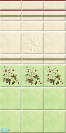 Sims 2 — RIPE STRAWBERRY - sgtstr04 by perelinka — Summer Garden - Ripe Strawberry: tiled wall 1 (bathroom)