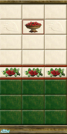 Sims 2 — RIPE STRAWBERRY -sgtstr02 by perelinka — Summer Garden - Ripe Strawberry: tiled wall 2 (kitchen)