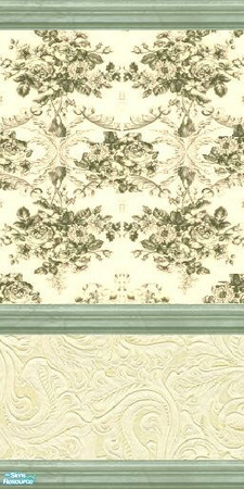 Sims 2 — Inspired Variety - Inspiration 1 by stephanie_b. — Use this elegant olive and yellow wallpaper with textured