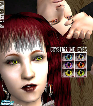 Sims 2 — Crystalline Eyes by aikea_guinea — Set of six crystalline eyes in otherworldly colors.