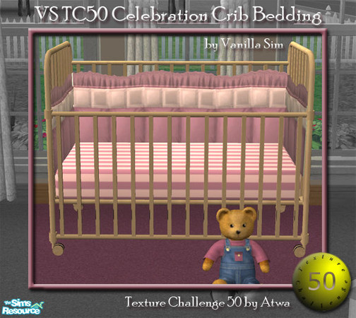 Sims 2 — VS TC50 Celebration Nursery Set - Crib Bedding by Vanilla Sim — Lovely stripe sheet made from 300 count cotton