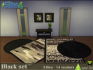 Sims 4 — Black set by Kyta1702 — 1 paintings ( 6 recolors) 1 big round rug ( 3 recolors) 1 big rug (5 recolors) All in a