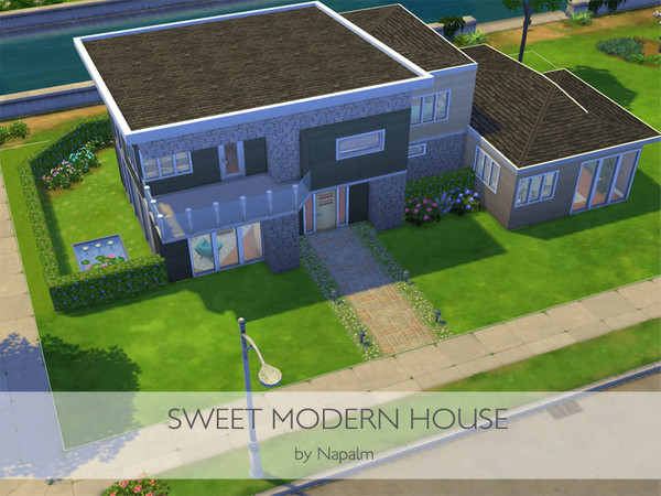 Sims 4 — Sweet Modern House by Napalm — A sweet home for all sims who love modern style. This house have 2 bedrooms and 2