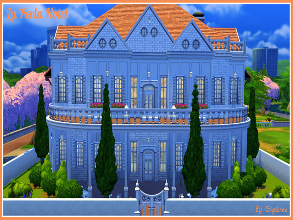 Sims 4 — La Perla Hotel by Gigibree2 — La Perla is a classic style hotel for your Sims. Made on two floors, it has ten